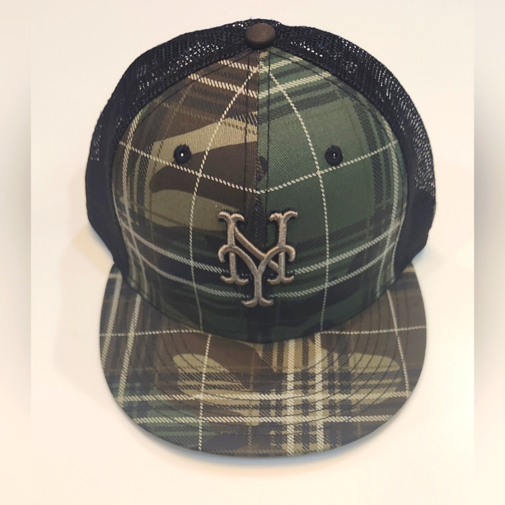 METS|New Era 9Fifty MLB Genuine Merchandise|Camo Plaid Colorway|Trucker Snapback